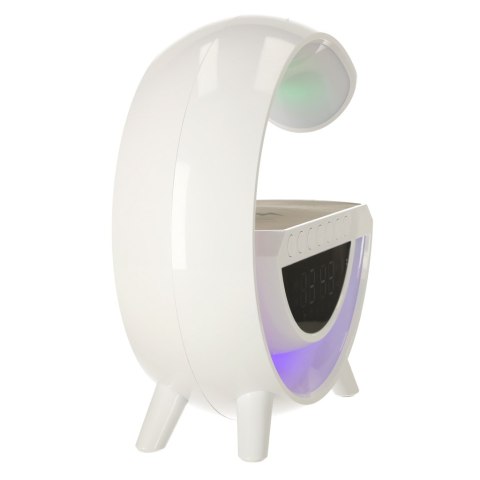 Lampka LED Gamingowa RGB głośnik ładowarka indukcyjna radio budzik zegar