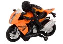 Motor Z Motocyklistą Światła Dźwięki Czujnik Przeszkód Pomarańczowy