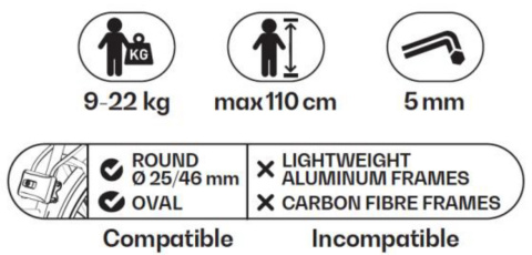 PRODIGEE ICON REAR FRAME Blue fotelik rowerowy montowany na ramę