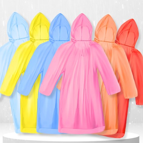 PŁASZCZ PELERYNA PRZECIWDESZCZOWA W KULCE Z KARABIŃCZYKIEM zestaw 6 szt