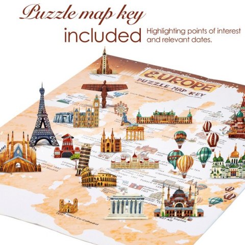 Bopster, ilustrowane puzzle 1000 el Mapa Europy