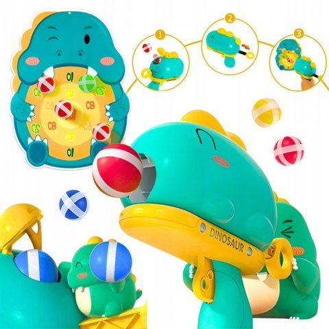 WOOPIE Gra w Rzutki Dart Pistolet Dinozaur na Kulki Rzepy Tarcza Punkty Strzelanie