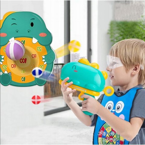 WOOPIE Gra w Rzutki Dart Pistolet Dinozaur na Kulki Rzepy Tarcza Punkty Strzelanie
