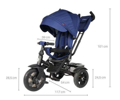 MILLY MALLY 5393 Qplay Rowerek trójkołowy Premium Navy/Blue