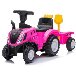 NEW HOLLAND Jeździk Traktor z przyczepą pink