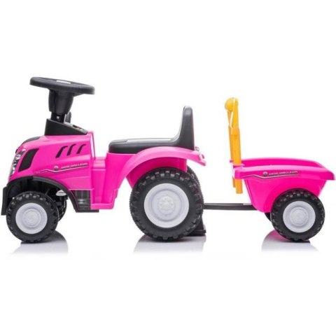 NEW HOLLAND Jeździk Traktor z przyczepą pink