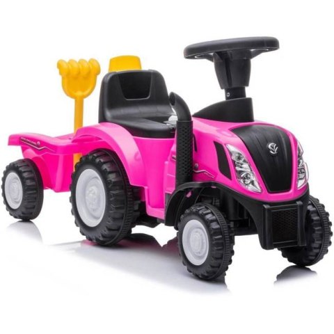 NEW HOLLAND Jeździk Traktor z przyczepą pink