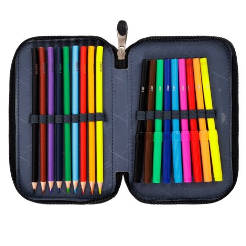 Piórnik dwupoziomowy z wyposażeniem Black cats PC-04 koty#G2