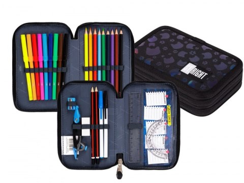 Piórnik dwupoziomowy z wyposażeniem Black cats PC-04 koty#G2