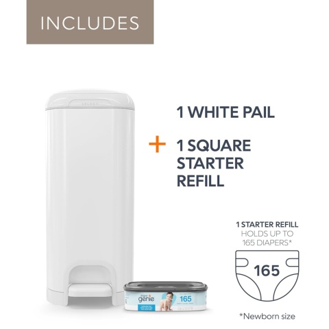 Diaper Genie SELECT Kosz na zużyte pieluszki ze stali nierdzewnej PREMIUM + 1 wkład XL - Grey