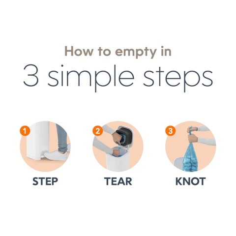 Diaper Genie SELECT Kosz na zużyte pieluszki ze stali nierdzewnej PREMIUM + 1 wkład XL - Grey