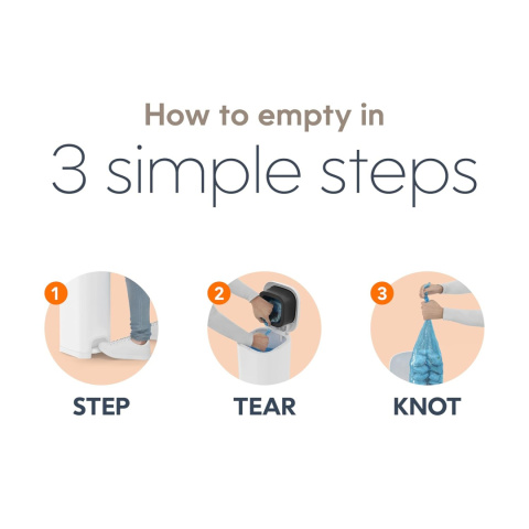 Diaper Genie SELECT Kosz na zużyte pieluszki ze stali nierdzewnej PREMIUM + 1 wkład XL - Grey