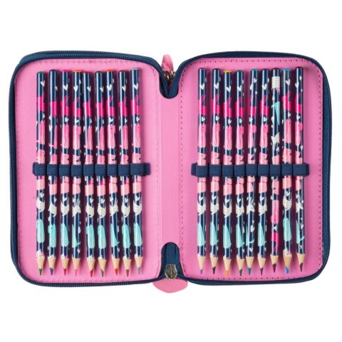 Piórnik trzypoziomowy z wyposażeniem Cleo i Frank Piesek