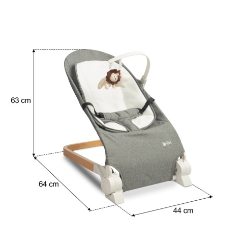 PINE Caretero leżaczek dziecięcy do 12 kg - Grey