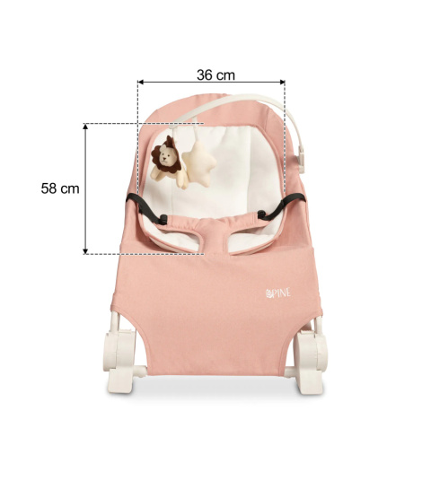 PINE Caretero leżaczek dziecięcy do 12 kg - Pink