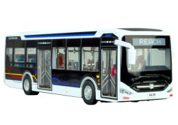 Elektryczny Autobus Miejski 1:42 Metalowy Światła Biały