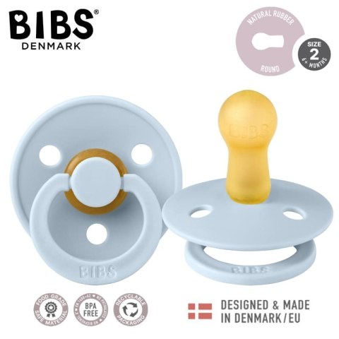 BIBS COLOUR 1 PACK BABY BLUE M Smoczek Uspokajający kauczuk Hevea