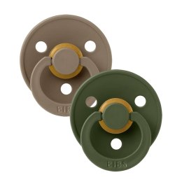 BIBS COLOUR 2-PACK DARK OAK & HUNTER GREEN M Smoczek Uspokajający kauczuk Hevea