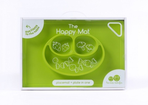USZKODZONE OPAKOWANIE EZPZ Silikonowy talerzyk z podkładką 2w1 Happy Mat zielony