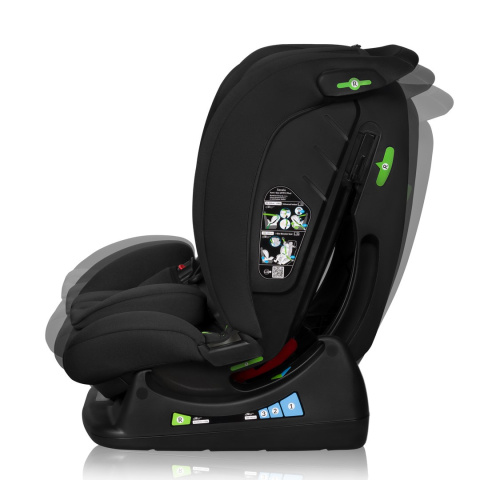 IZZY RWF iSize Lionelo Fotelik samochodowy 0-36 kg 40-150 cm - Black Carbon