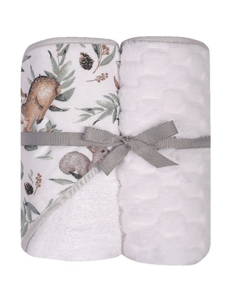 DUET BABY 547 Okrycie kąpielowe DRUK FROTTE 100x100 cm + kocyk KOSTKA 80x90 cm