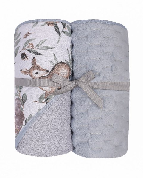 DUET BABY 547 Okrycie kąpielowe DRUK FROTTE 100x100 cm + kocyk KOSTKA 80x90 cm