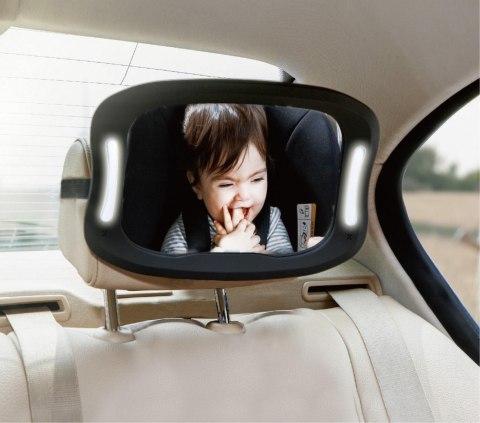 Lusterko do obserwacji dziecka z LED i pilotem