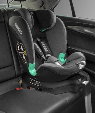 SK6000i SPARCO i-Size 40-135cm 9-25kg IsoFix obrotowy fotelik samochodowy - Szary