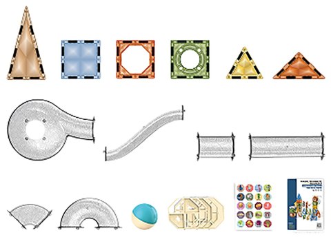 Klocki Magnetyczne Konstrukcyjne TOR KULKOWY 128 El. Kulodrom