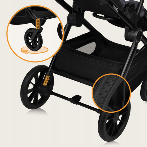 LAYLA Lionelo Wózek głeboko-spacerowy 3w1 z fotelikiem Astrid i-Size - Grey Stone