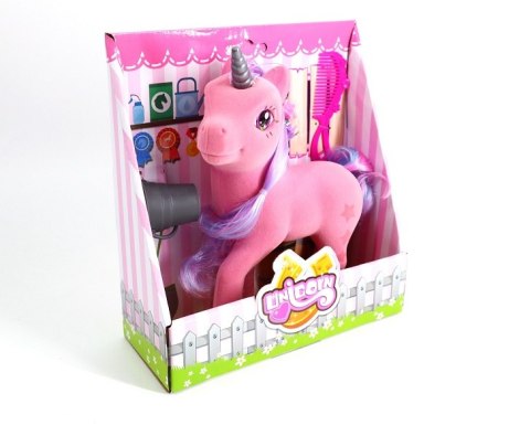 Flokowany jednorożec z akcesoriami