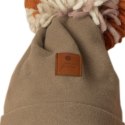 Hi Little One czapka z chustą komplet ALPACA BOHO Cafe Latte/Rust S Pom Pom