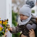 Hi Little One czapka z chustą komplet ALPACA BOHO Sage S Pom Pom