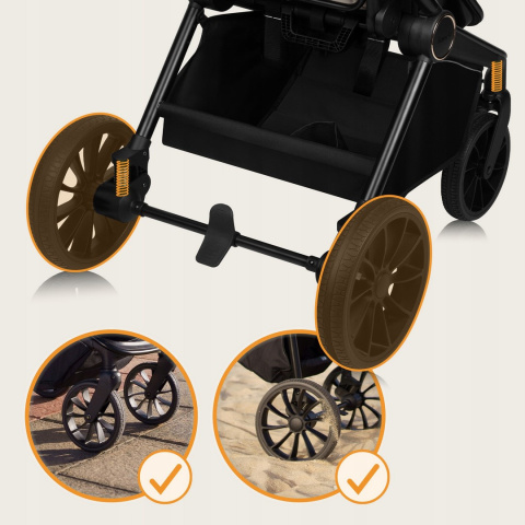 MIKA PLUS Lionelo Wózek głęboko-spacerowy 2w1 - Beige Sand