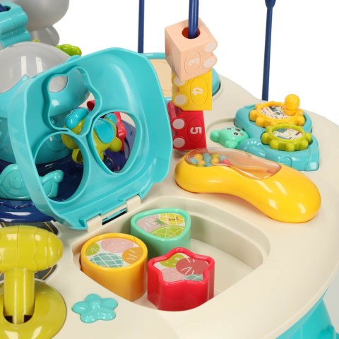 Stolik edukacyjny pianinko sorter telefon perkusja z dźwiękiem niebieski Bibi-inn