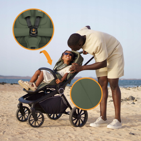 MIKA PLUS Lionelo Wózek głęboko-spacerowy 2w1 - Green Olive