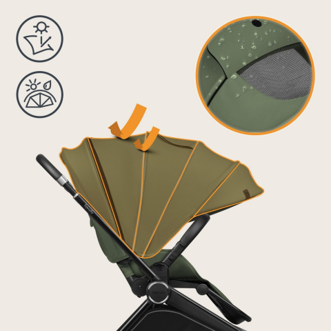 MIKA PLUS Lionelo Wózek głęboko-spacerowy 2w1 - Green Olive