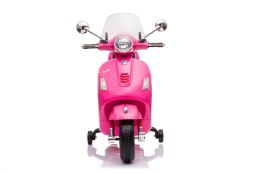 Jeździk akumulatorowy Scooter Vespa z kuferkiem fuksja