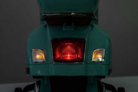 Jeździk akumulatorowy Scooter Vespa z kuferkiem turkusowy