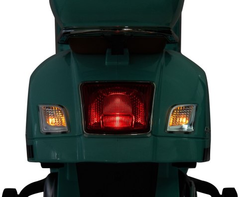 Jeździk akumulatorowy Scooter Vespa z kuferkiem turkusowy