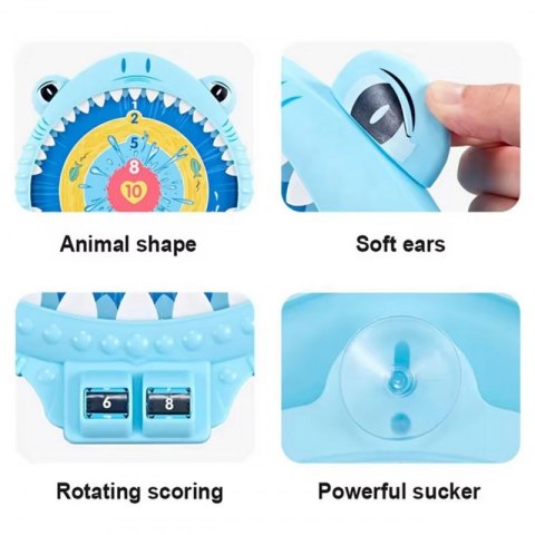 WOOPIE Magnetyczna Gra w Rzutki Bezpieczna Dart Tarcza Wesoły Rekinek