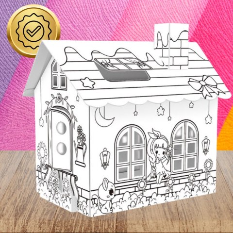 DOMEK SKŁADANY DLA DZIECI DO MALOWANIA KOLOROWANIA KREATYWNA ZABAWA PISAKI