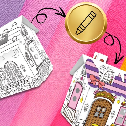 DOMEK SKŁADANY DLA DZIECI DO MALOWANIA KOLOROWANIA KREATYWNA ZABAWA PISAKI