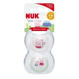 NUK 175333 Smoczek uspokajający 0-6m silikon PEPPA 2 szt