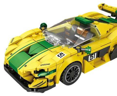 Zestaw Klocków Technicznych auto sportowe Żółte 368el.