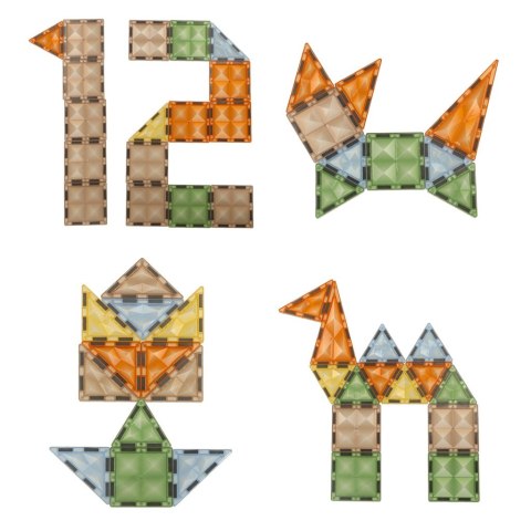 Klocki magnetyczne konstrukcyjne świecące zwierzęta 90 elementów