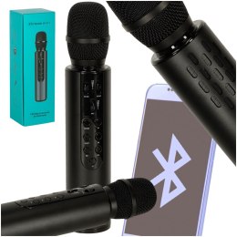 Kik Sp. z o. o. Sp. k. Mikrofon bezprzewodowy karaoke dla dzieci głośnik Bluetooth 2000mAh karta SD USB wysoka jakość czarny