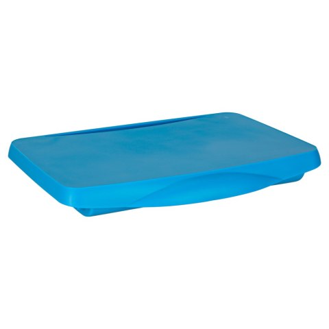 Stolik samochodowy do auta podróżny przenośny składany dla dzieci ze schowkiem niebieski