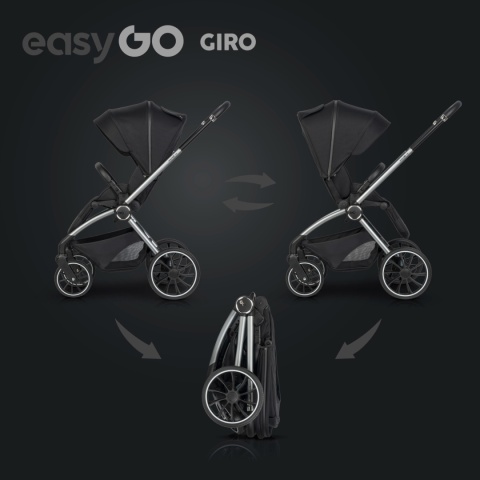 EasyGo GIRO Wózek głęboko-spacerowy 2w1 - Ebony Black