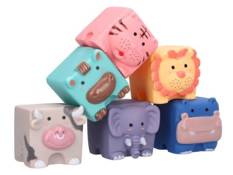 Miękkie Klocki Sensoryczne Zwierzęta 12 sztuk, Edukacyjny zestaw klocków dla malucha